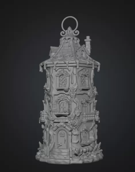 Fantasy Tower Lantern House STL File for 3D Print - Model preview 7