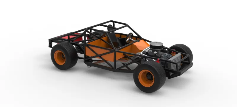 Vintage Dirt late model Race car Base Version 3 Scale 1:25 - Model preview 20