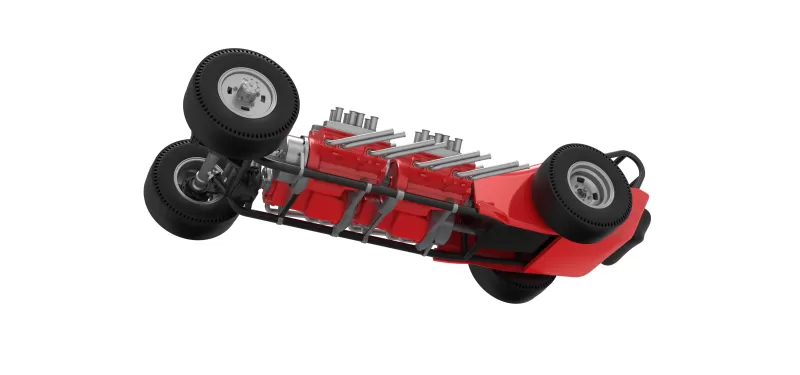 Vintage AWD Dragster Version 2 Scale 1:25 - Model preview 3