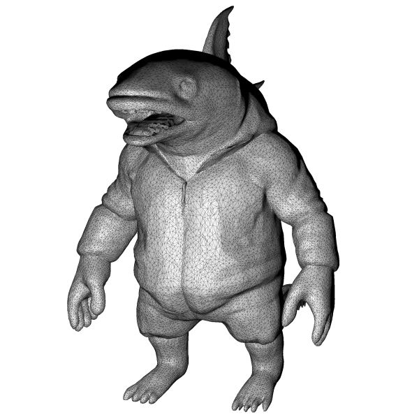 Frog & Shark Creature Pack – Amphibian Ocean Character Kitbash - Model preview 11