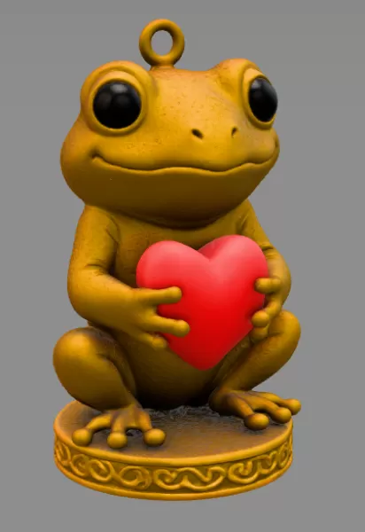 Frog with Heart – STL File | Digital Download - Model preview 6