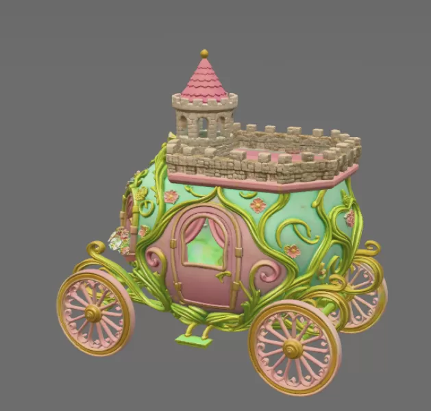 Fantasy Egg Carriage House – STL File 3D Printable - Model preview 4
