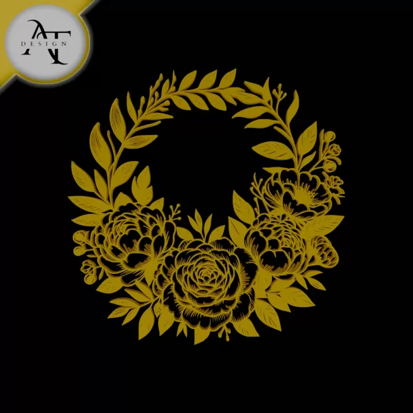 Flowers - Line Art - 2D Wall Art Decor - Model preview 1