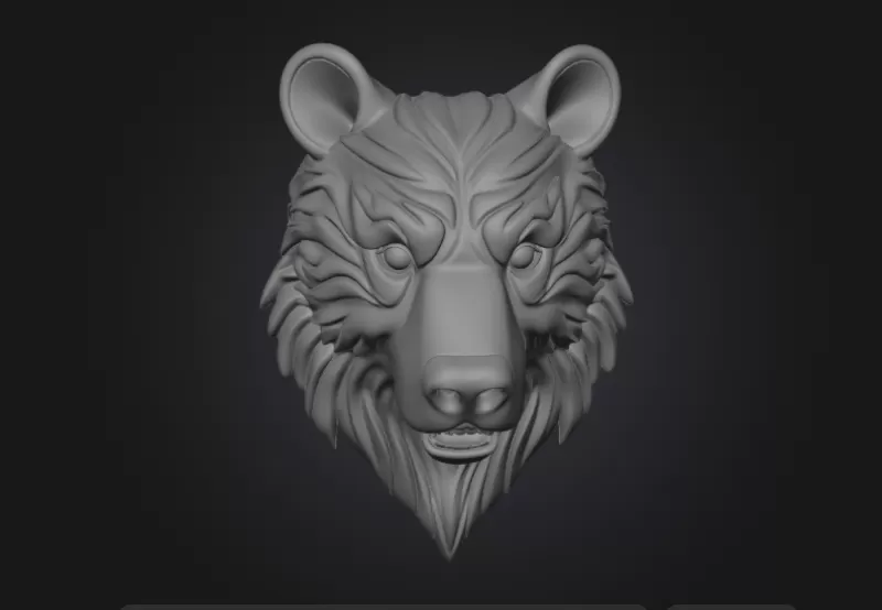 Bear head wall decor - Model preview 1