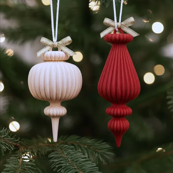 Christmas Ornament Set | 2 pcs Vintage-Retro Style | Elegant - Model preview 8