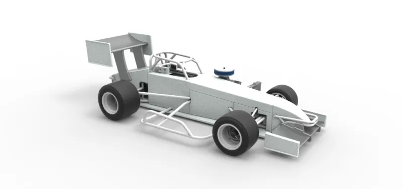 Supermodified front engine Winged race car V4 Scale 1:25 - Model preview 27