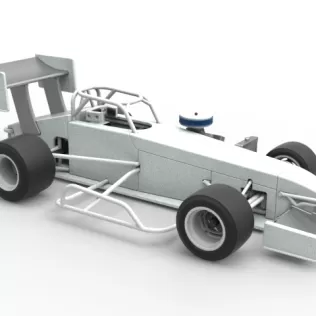 Supermodified front engine Winged race car V4 Scale 1:25 - Model thumbnail 27