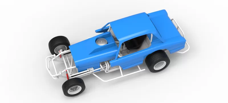 Vintage Dirt Modified stock car Version 10 Scale 1:25 - Model preview 4