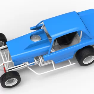 Vintage Dirt Modified stock car Version 10 Scale 1:25 - Model thumbnail 4