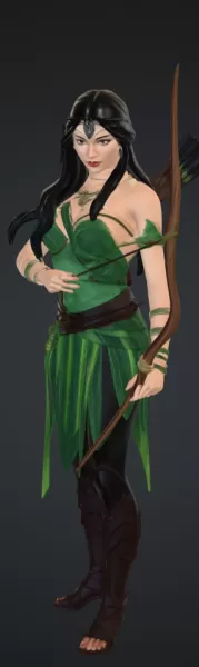 Amazone mit bogen in einem kleid - Model preview 1