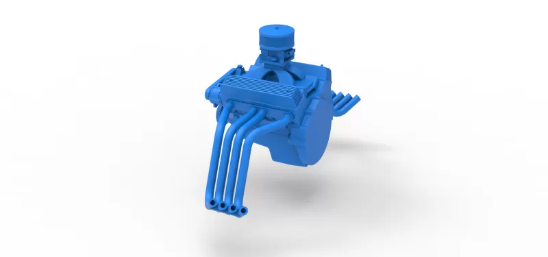 Engine V8 for vintage dragster Version 9 Scale 1:25 - Model preview 10