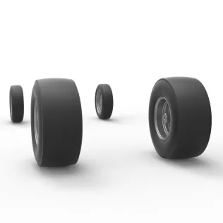 Wheel set of Vintage Front engine dragster V5 Scale 1:25 - Model thumbnail 8