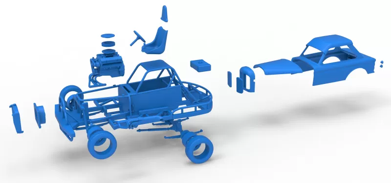 New Zealand Vintage Stock car Scale 1:25 - Model preview 22