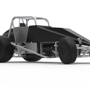 Vintage Dirt Silver Crown Car while turning Scale 1:25 - Model thumbnail 25