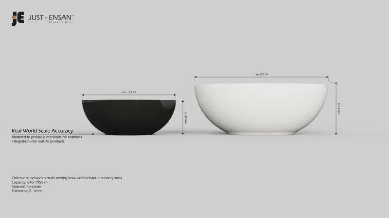 Porcelain Bowl Set - Model preview 6