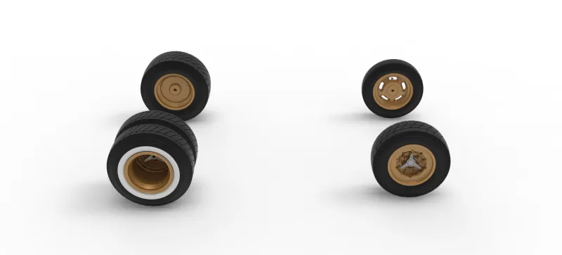 Wheel Set of Vintage Dirt Supermodified stock car V2 Scale 1:25 - Model preview 10