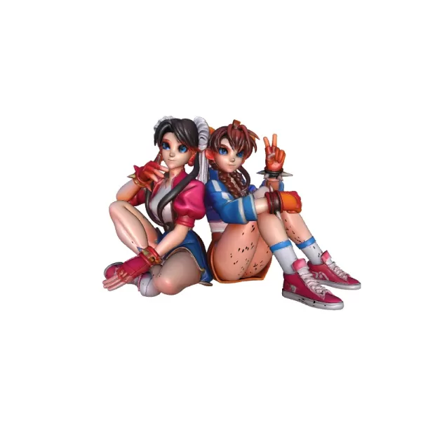 Two Fighter Girls 3D Model - Model preview 3