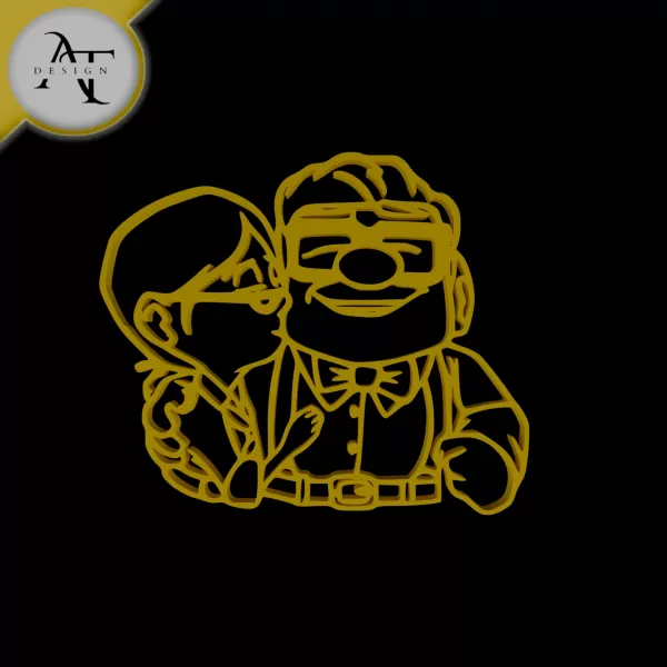 UP - Couple - Line Art - 2D Wall Art Decor - Model preview 1