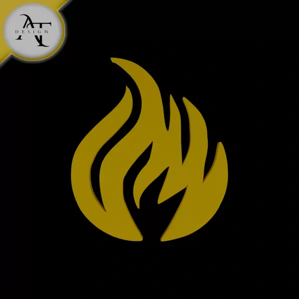 Simple Flame Symbol - 2D Art - Model preview 1