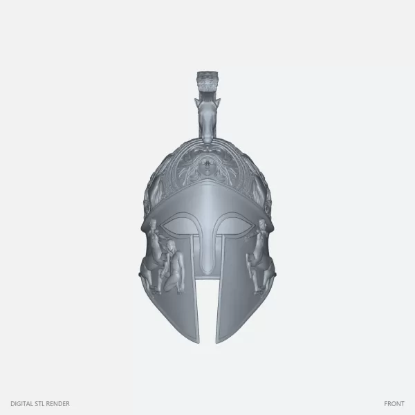Ornate Classical Helmet Display - STL - Model preview 1