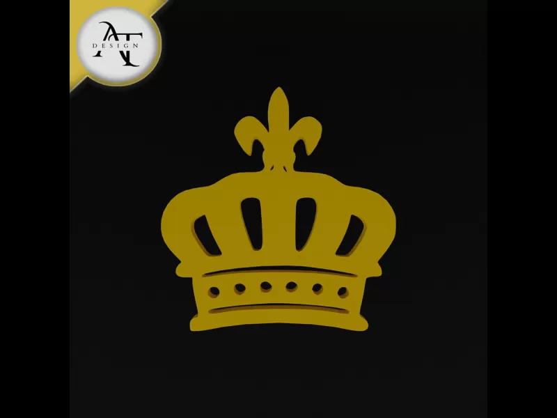 Simple Crown Symbol - 2D Art - Model preview 1