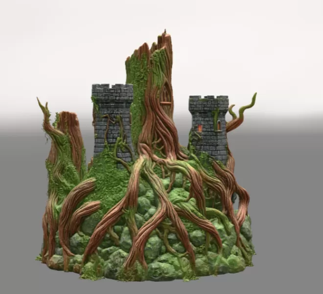 Fantasy Tree Fortress STL File for 3D Printing - Model preview 5