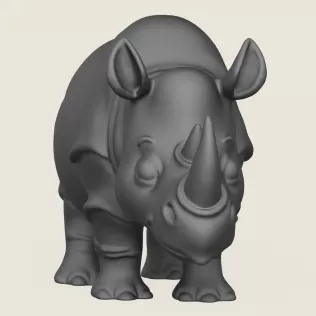 Rhino Print Ready 3D Model - Model thumbnail 2