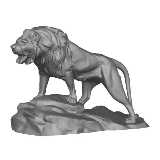 Lion Sculpture 3D Printable Model