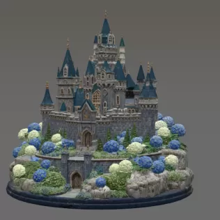🏰 Enchanted Blue Castle STL File for 3D Print - Model thumbnail 7