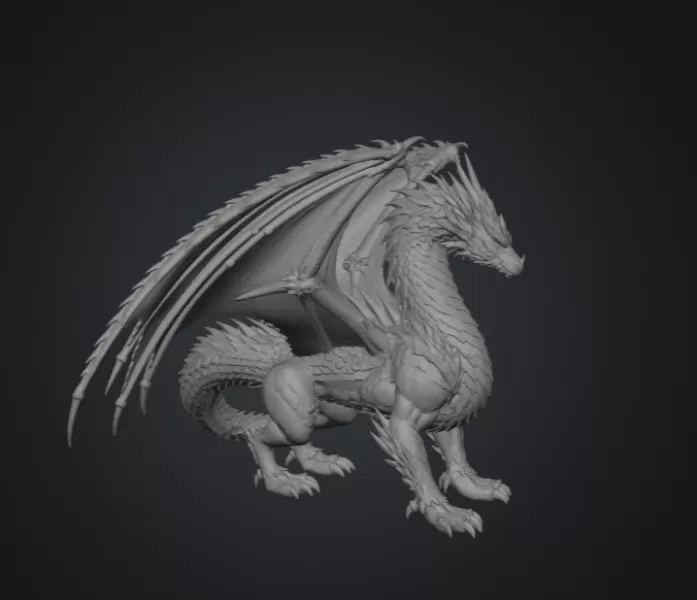 Azure Royal War Dragon STL File for 3D Print - Model preview 14