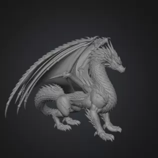 Azure Royal War Dragon STL File for 3D Print - Model thumbnail 14