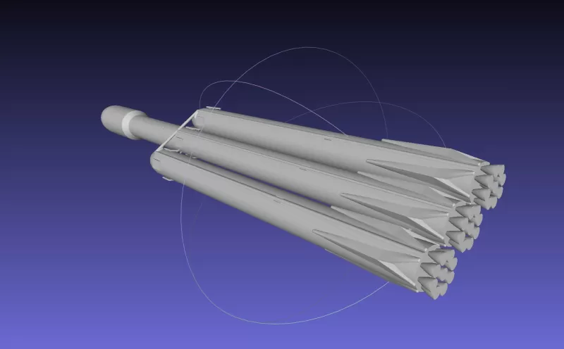 Basic Space X Falcon Heavy Model - Model preview 3