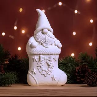 Gnome in Christmas Stocking | Adorable Holiday Ornament | Cozy - Model thumbnail 7