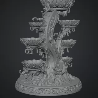 Enchanted Crystal Jewelry Tree STL File for 3D Print - Model thumbnail 14