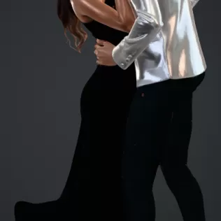 Paar umarmt sich und küsst sich - Model thumbnail 1