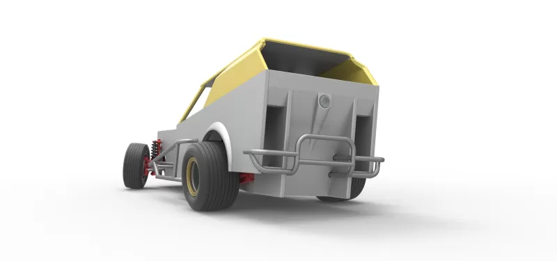 Vintage Dirt Modified stock car V7 while turning Scale 1:25 - Model preview 15