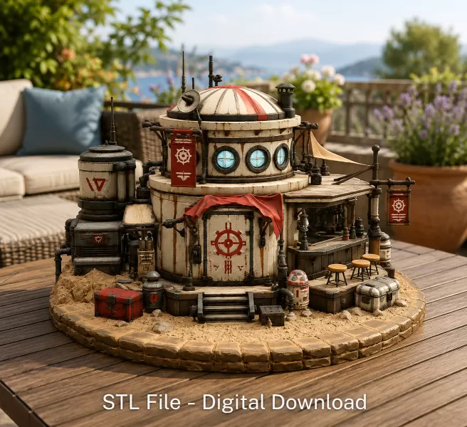 🚀 Desert Outpost Cantina STL File for 3D Print - Model preview 2
