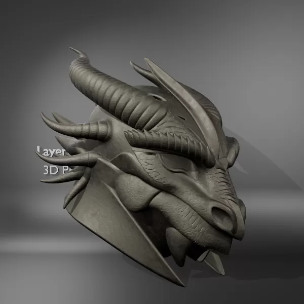 Dragon Warrior Helmet - Model preview 2