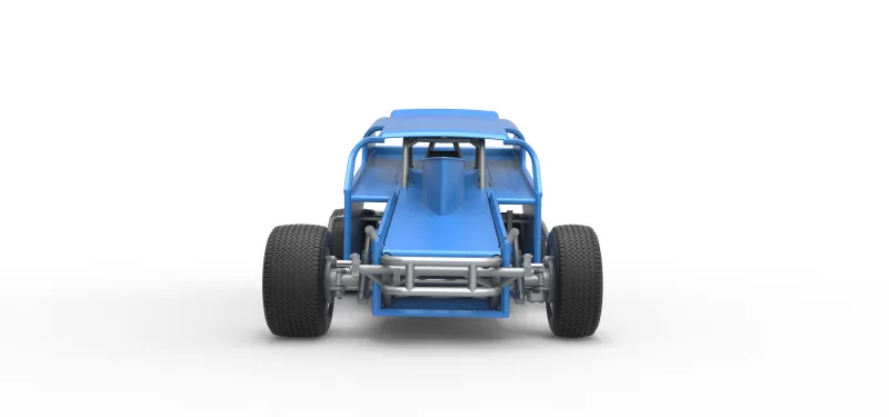 Vintage Dirt Modified stock car Version 2 Scale 1:25 - Model preview 7