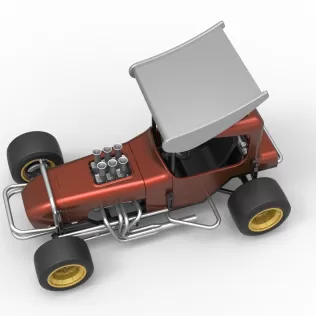 Vintage Winged Supermodified stock car Scale 1:25 - Model thumbnail 4