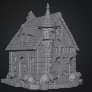 Haunted Fantasy Rat Cottage STL for 3D Printing - Model thumbnail 6