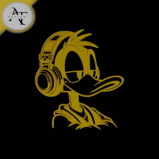 Donald Duck - Silhouette - 2D Wall Art Decor
