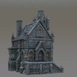 Dark Fantasy Mansion STL File for 3D Printing - Model thumbnail 7