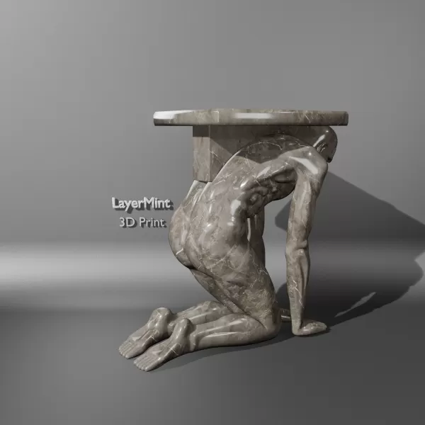 Atlas Kneeling Man Sculpture - Model preview 5