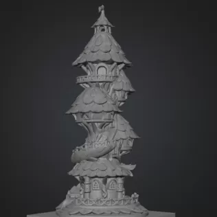 Advertising Enchanted Spiral Tree Tower STL File 3D Printable Fa - Model thumbnail 8