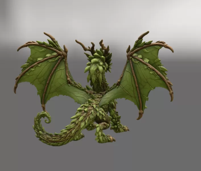 Woodland Guardian Dragon STL File for 3D Print - Model preview 8