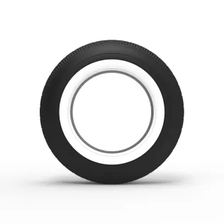 Vintage dirt Whitewall tire Scale 1:25 - Model thumbnail 5