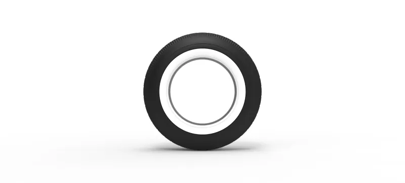 Vintage dirt Whitewall tire Scale 1:25 - Model preview 5
