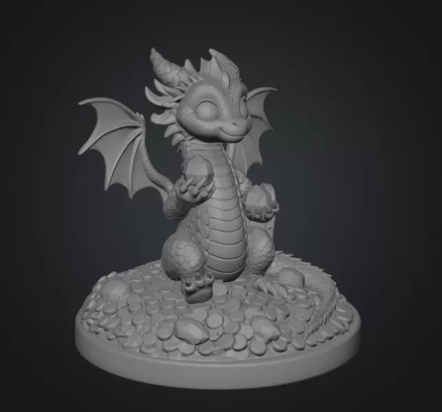 Treasure Guardian Dragon STL File 3D Print - Model preview 8