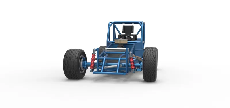 Vintage Dirt Modified stock car Base Scale 1:25 - Model preview 6